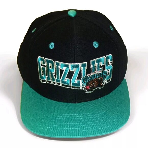 Vancouver Grizzlies Mens Adidas Snapback hat cap Black Teal Nba New - Picture 1 of 5